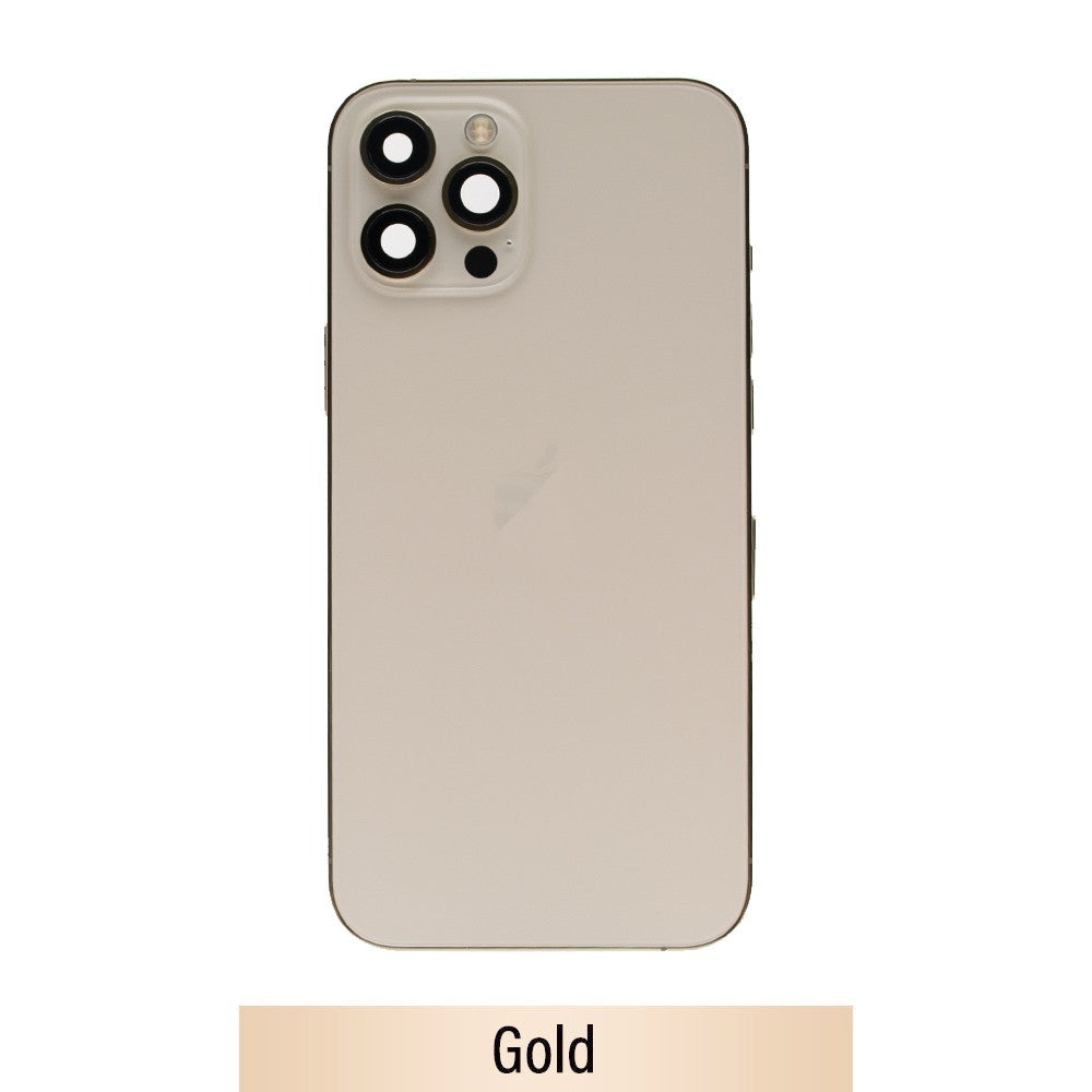 Rear Housing with Full Set Parts for iPhone 12 Pro Max-Gold (Purple) Rear Housing with Full Set Parts for iPhone 12 Pro Max-Gold (Purple)